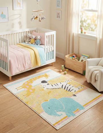 2' 2 x 2' 11 Animals Whimsy Kids Rug