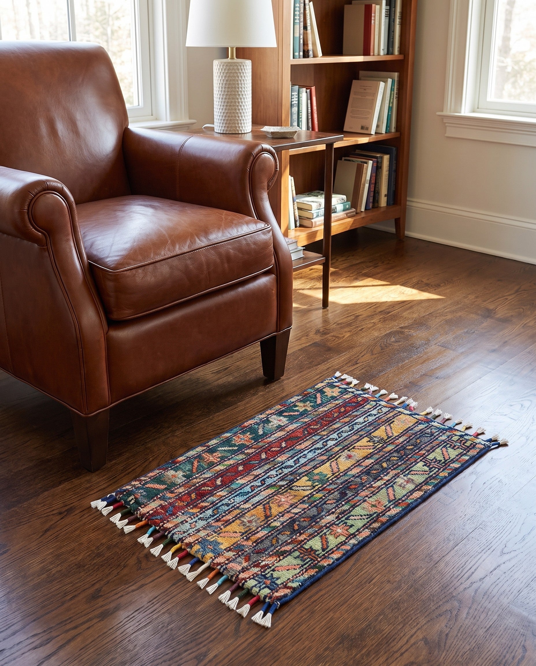 1' 4 x 2' Hand Knotted Ziegler Rug