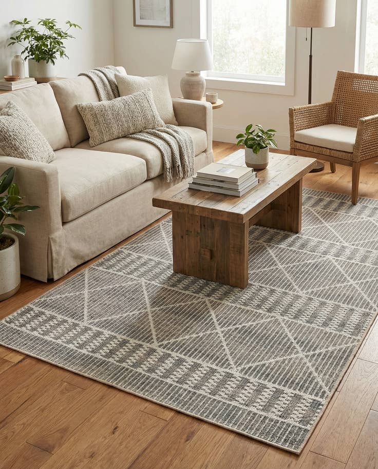 Detail image of 4' x 6' Easy-Clean Trellis Indoor / Outdoor Rug