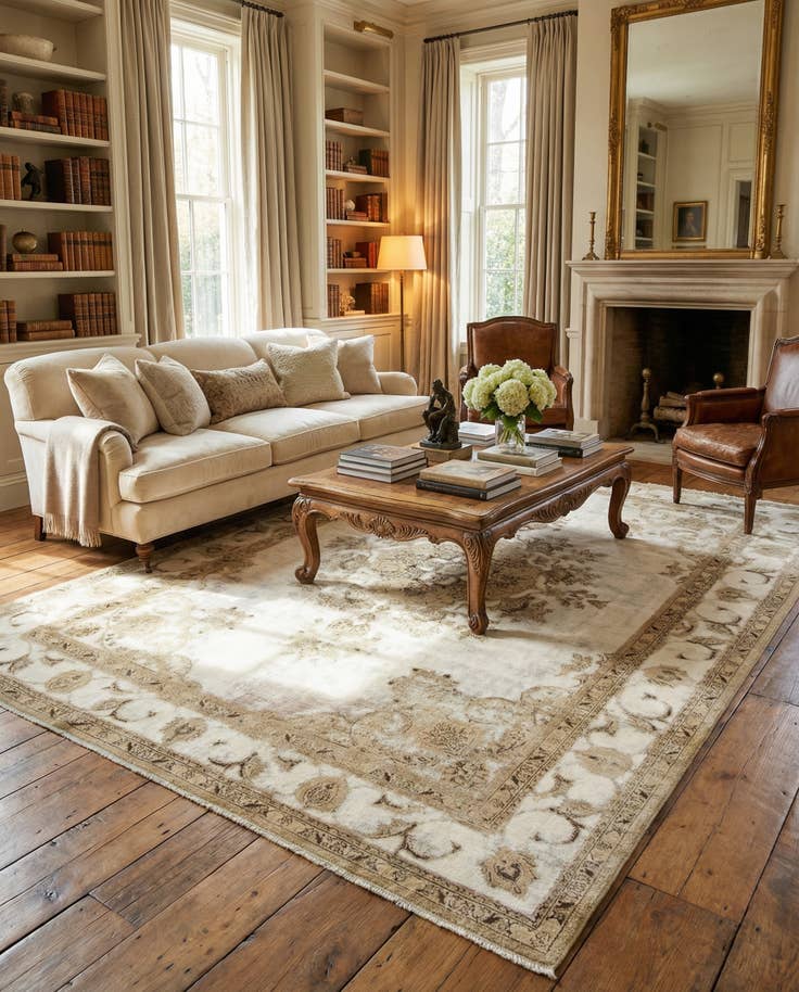 Detail image of 9' 10 x 12' 9 Hand Knotted Vintage Royal Persian Wool Rug