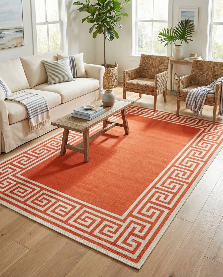 Detail image of 5' 3 x 8' Easy-Clean Coastal Indoor / Outdoor Rug