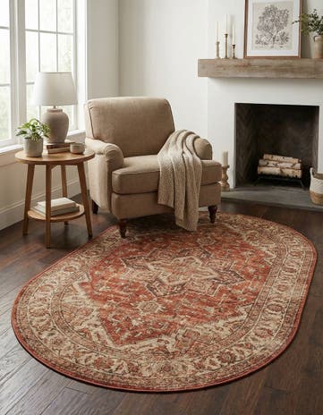 Rust Red Isabella Oval Rug