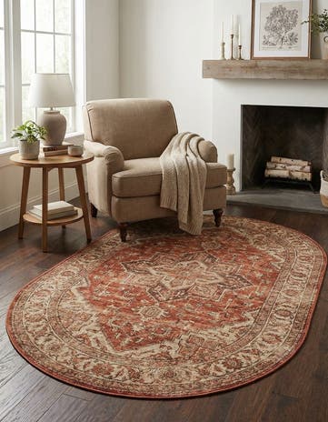 Rust Red Isabella Oval Rug