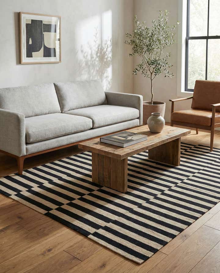 5' 2 x 6' 4 Hand Woven Kilim Modern Wool Rug