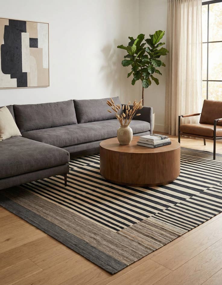 Detail image of  8' 3 x 9' 10  Hand Woven Kilim Modern Wool Rug