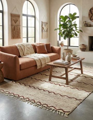 6' 2 x 9' 4 Hand Knotted Moroccan Wool Rug