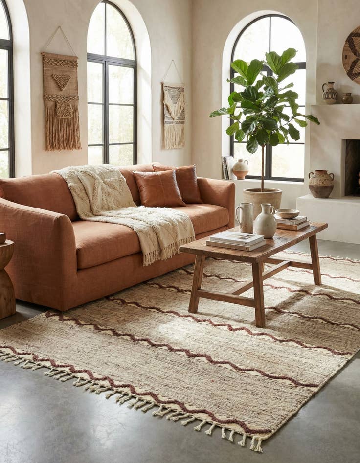 Detail image of 6' 2 x 9' 4  Hand Knotted Moroccan Wool Rug