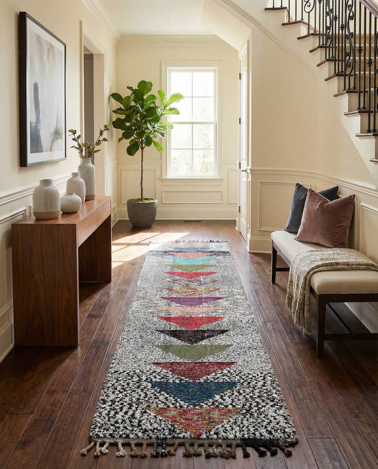 Detail image of 2' 10 x 12' 4 Hand Knotted Moroccan Wool Runner Rug