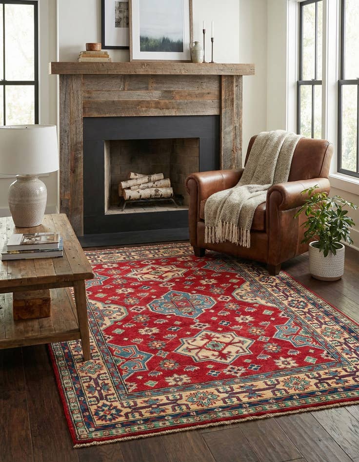 Detail image of 4' x 6'  Hand Knotted Kazak Rug