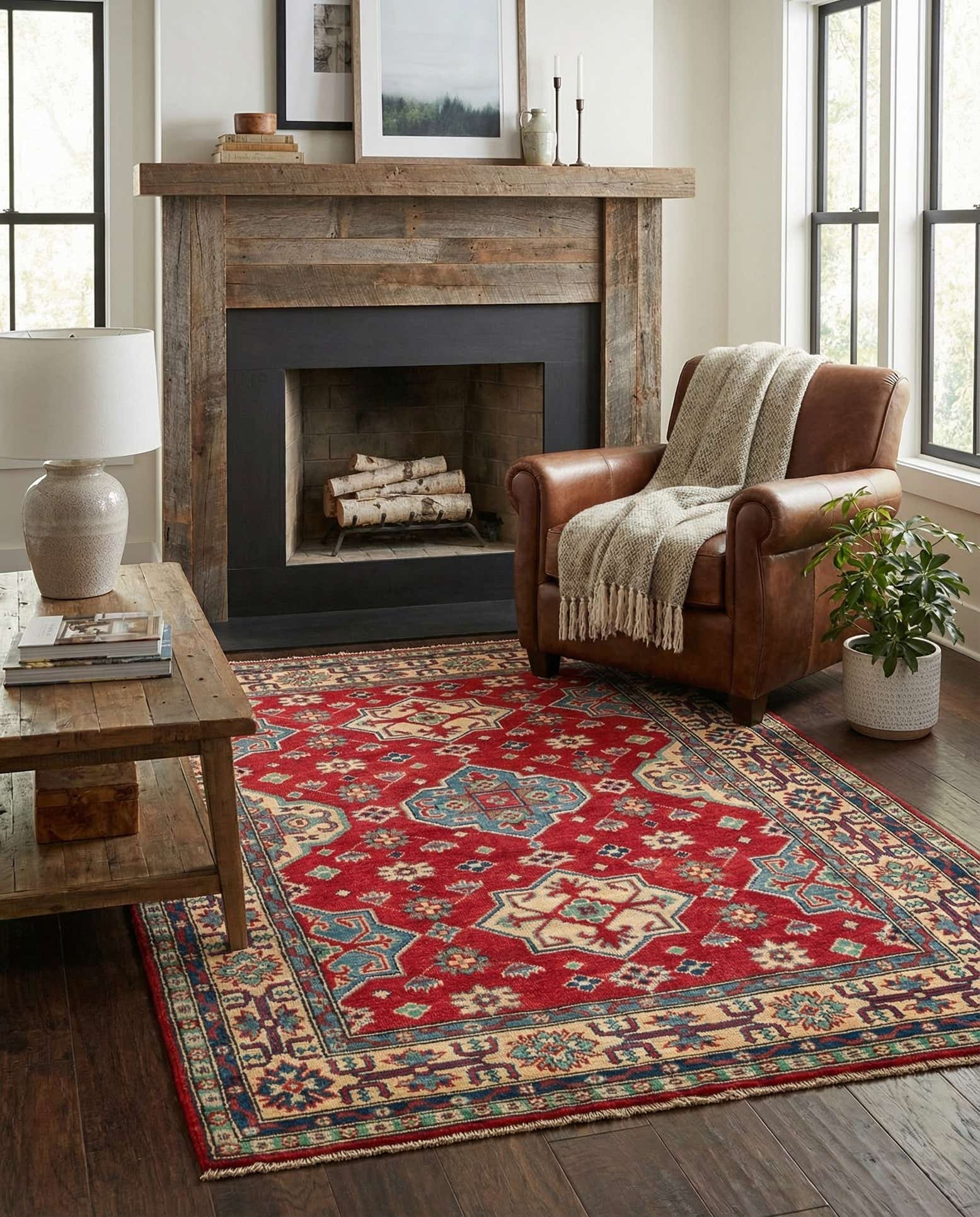 4' x 6' Hand Knotted Kazak Rug