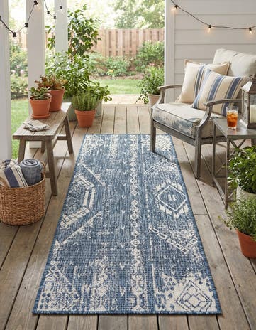 2' x 5' 3 Easy-Clean Bohemian Indoor / Outdoor Runner Rug