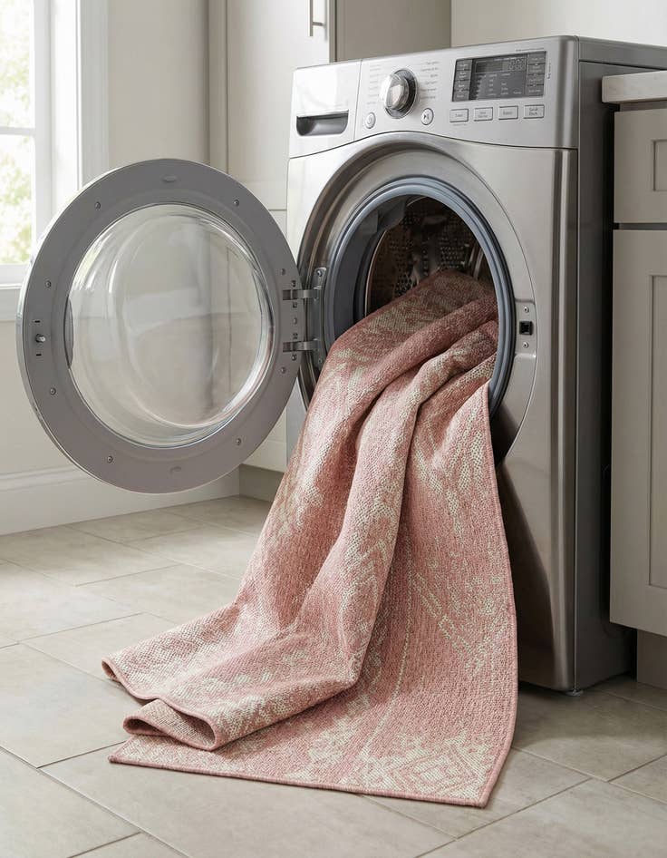 Detail image of  2' x 5' 3  Washable Bohemian Indoor / Outdoor Runner Rug