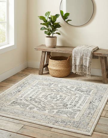 Ivory Aurelia Square Rug