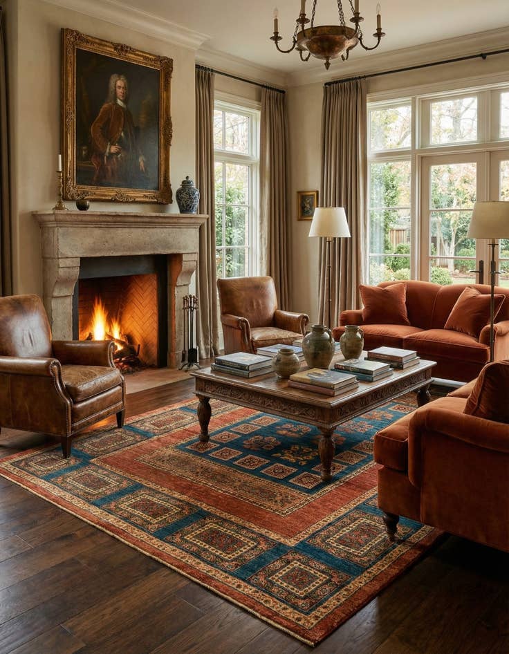 Detail image of 4' 11 x 7' 5 Luribaft Wool Rug