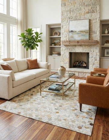 5' 2 x 8' 1 Cowhide - Patchwork Rug