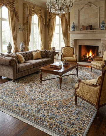 6' 11 x 10' 2 Kashan Wool Rug