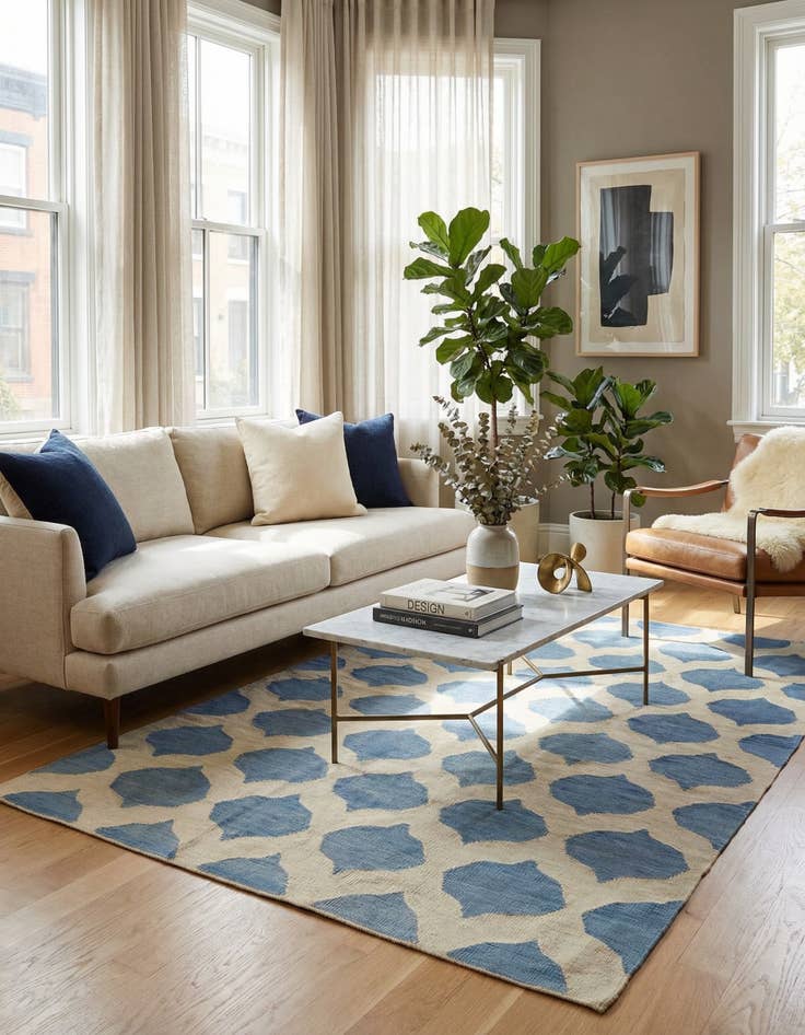 Detail image of 5' 10 x 7' 10  Hand Woven Kilim Modern Wool Rug