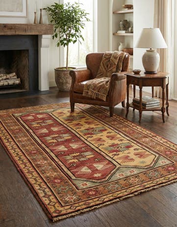 4' x 6' 4 Hand Knotted Kazak Oriental Wool Rug
