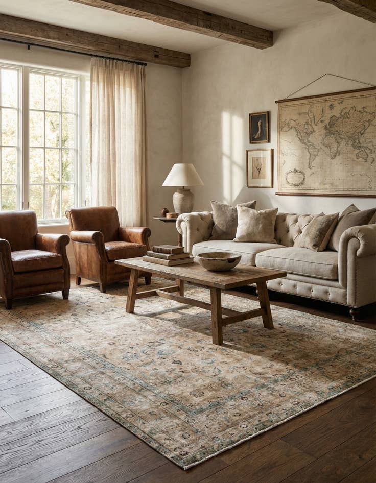 Detail image of  6' 3 x 10' 1  Hand Knotted Ultra Vintage Persian Wool Rug