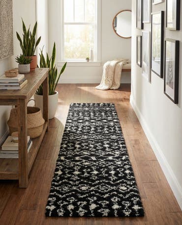  2' 7 x 12' Moroccan Trellis Shag Runner Rug