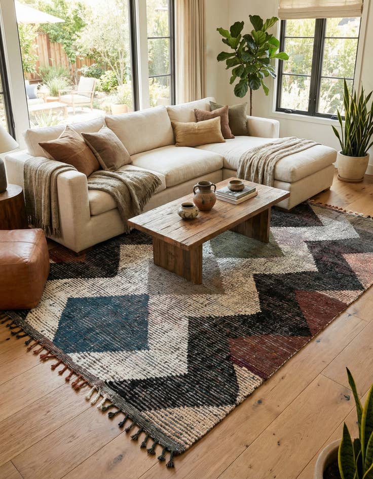 Detail image of 7' 7 x 10' 9  Hand Knotted Moroccan Wool Rug