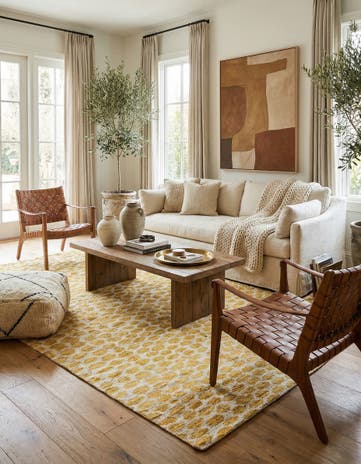 6' x 9' 2 Hand Knotted Moroccan Wool Rug