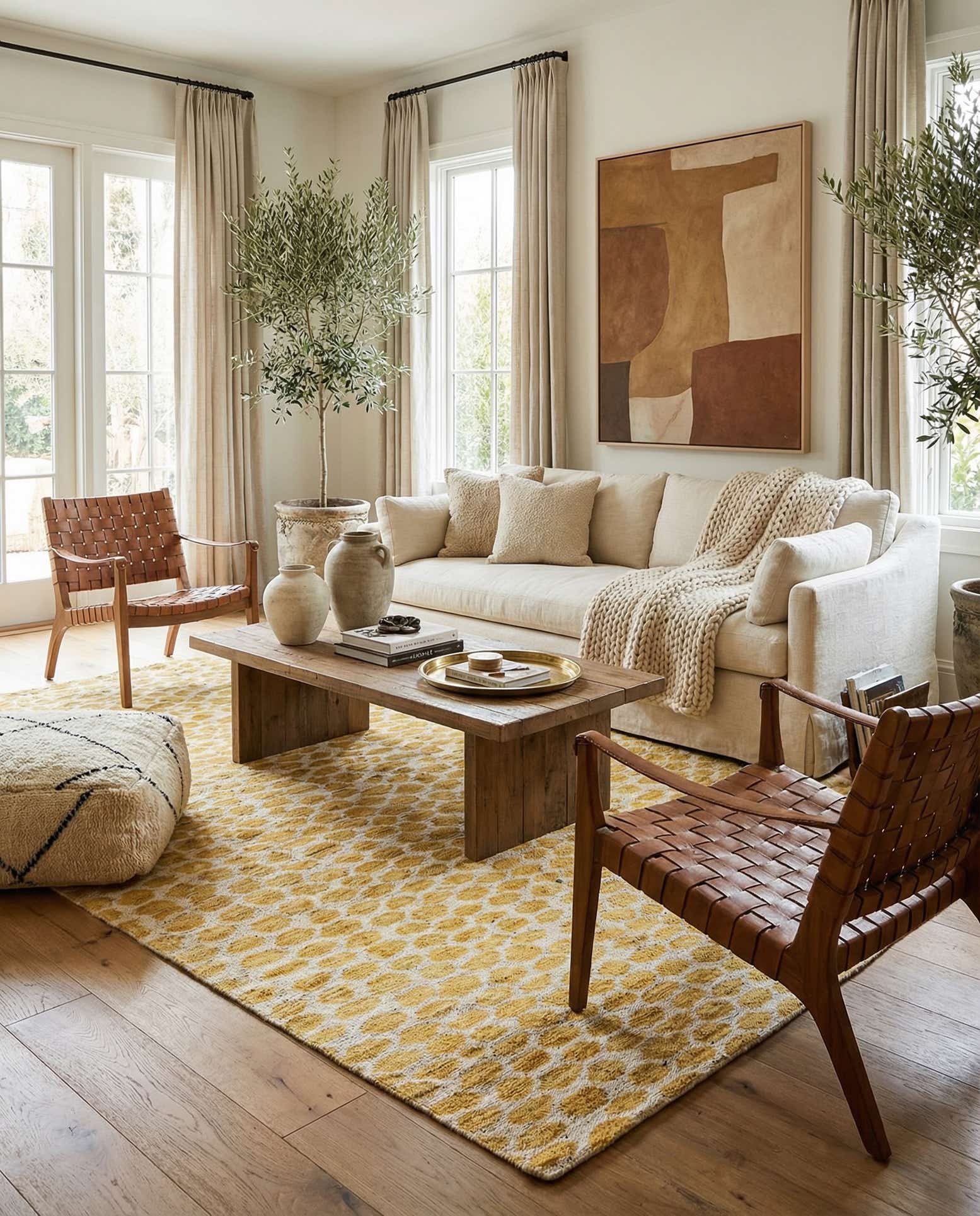 6' x 9' 2 Hand Knotted Moroccan Wool Rug