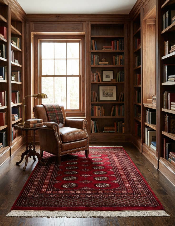 Detail image of 4' 3 x 6' 2 Hand Knotted Torkaman Persian Wool Rug