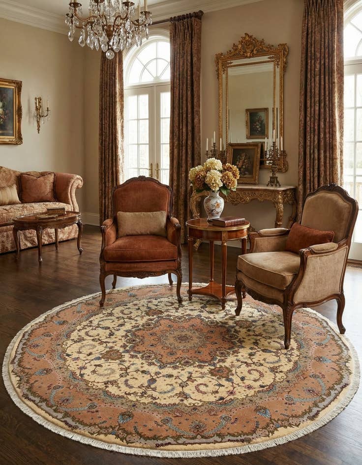 Detail image of  9' 10 x 9' 10 Tabriz Round Rug