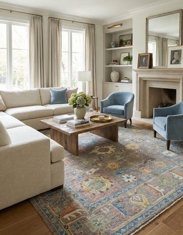 8' x 9' 7 Hand Knotted Oushak Rug