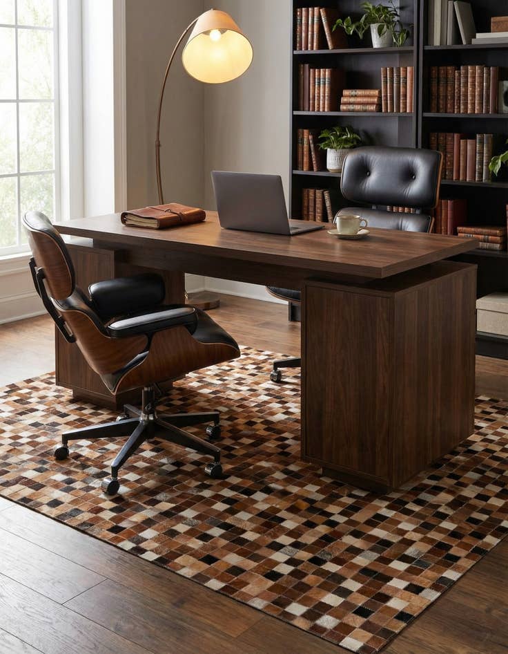 Detail image of 4' 9 x 6' 8 Cowhide Stocks Rug