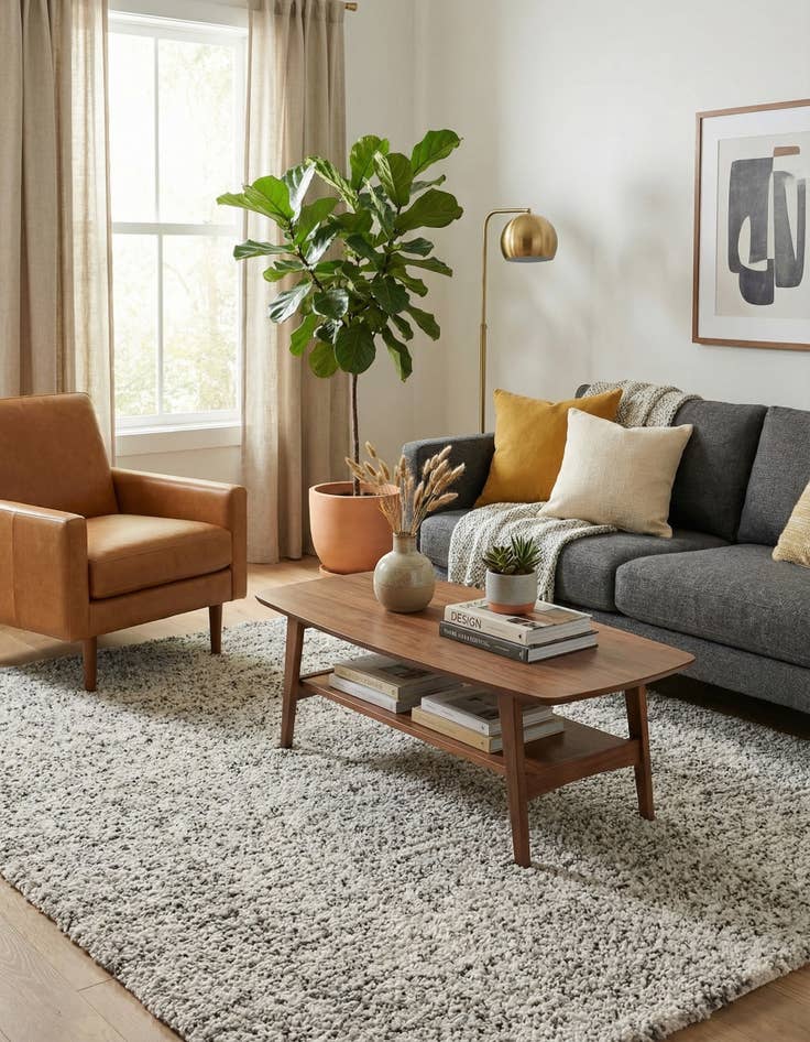 Detail image of  4' 1 x 6' 1  Hand Woven Haka Deluxe Shag Rug