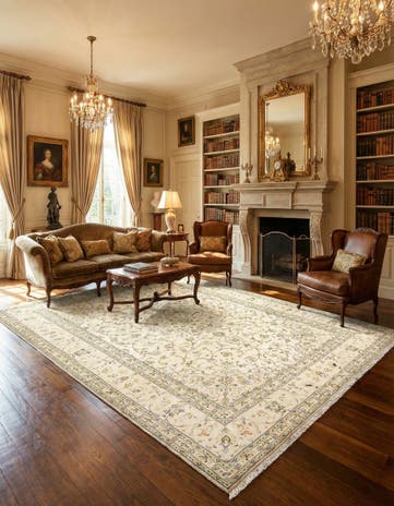 8' 2 x 10' 11 Kashan Wool Rug