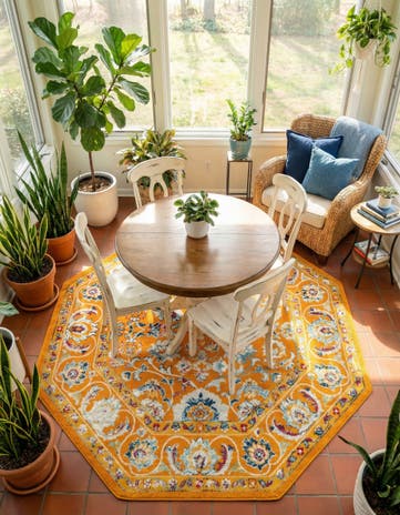 Orange Aurelia Octagon Rug