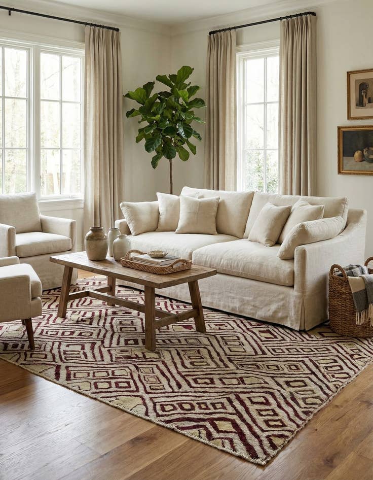 Detail image of  7' 9 x 10' 1  Hand Knotted Darya Wool Rug