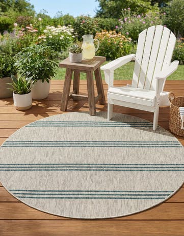 4' x 4' Easy-Clean Jill Zarin Anguilla Indoor / Outdoor Round Rug