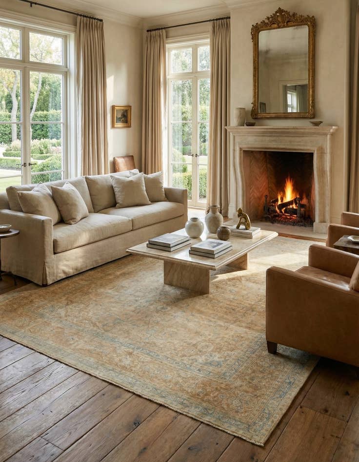 Detail image of 9' 8 x 12' 7  Hand Knotted Ultra Vintage Persian Wool Rug