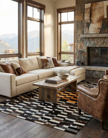 5' x 8' 1 Cowhide - Patchwork Rug