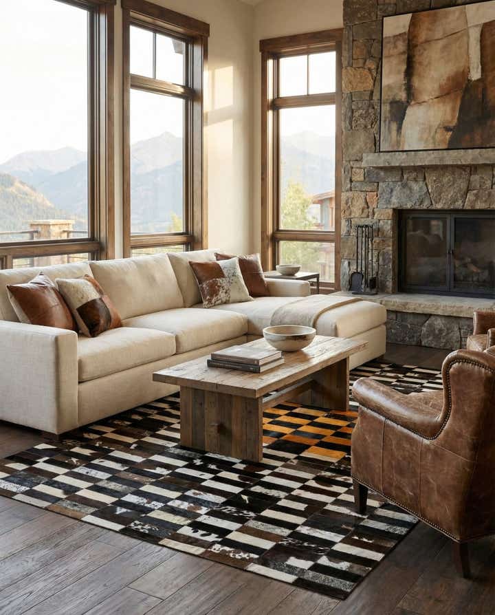 5' x 8' 1 Cowhide - Patchwork Rug