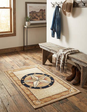 Ivory Brown Pioneer Rug
