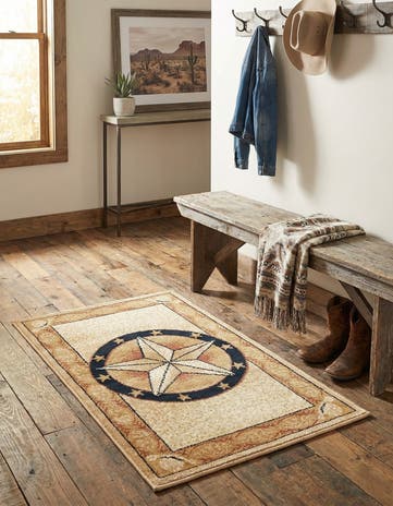 Ivory Brown Pioneer Rug