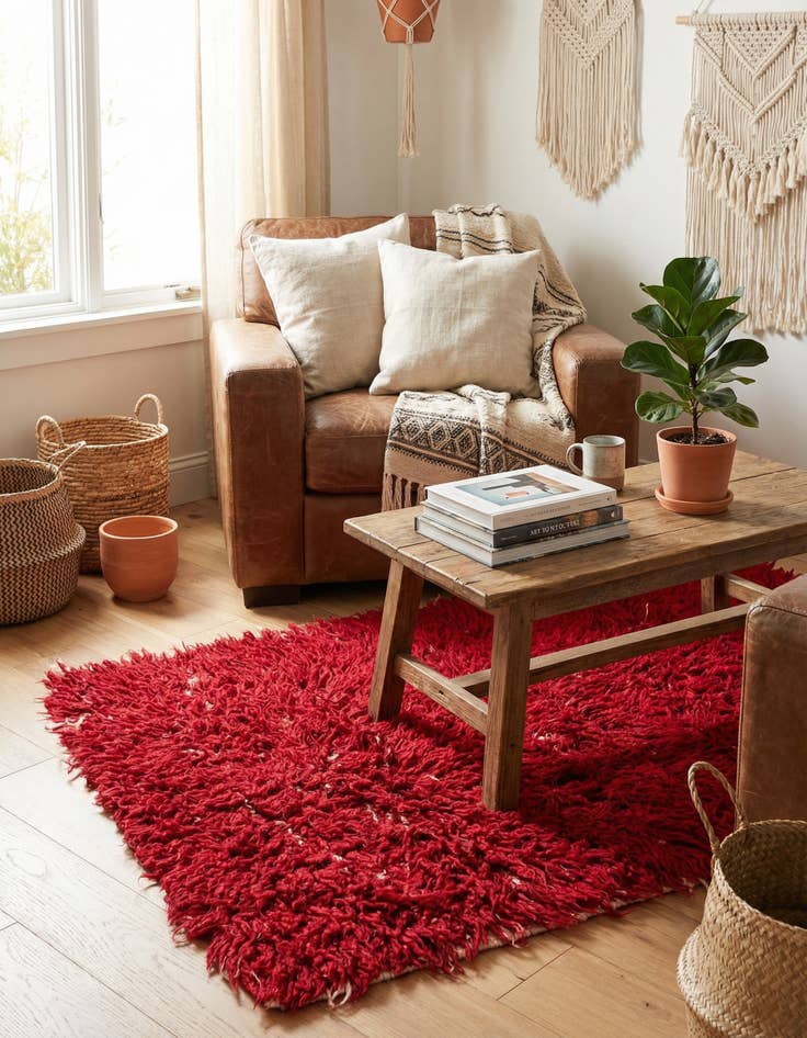 Detail image of 3' 3 x 5' 6  Hand Knotted Moroccan Wool Rug