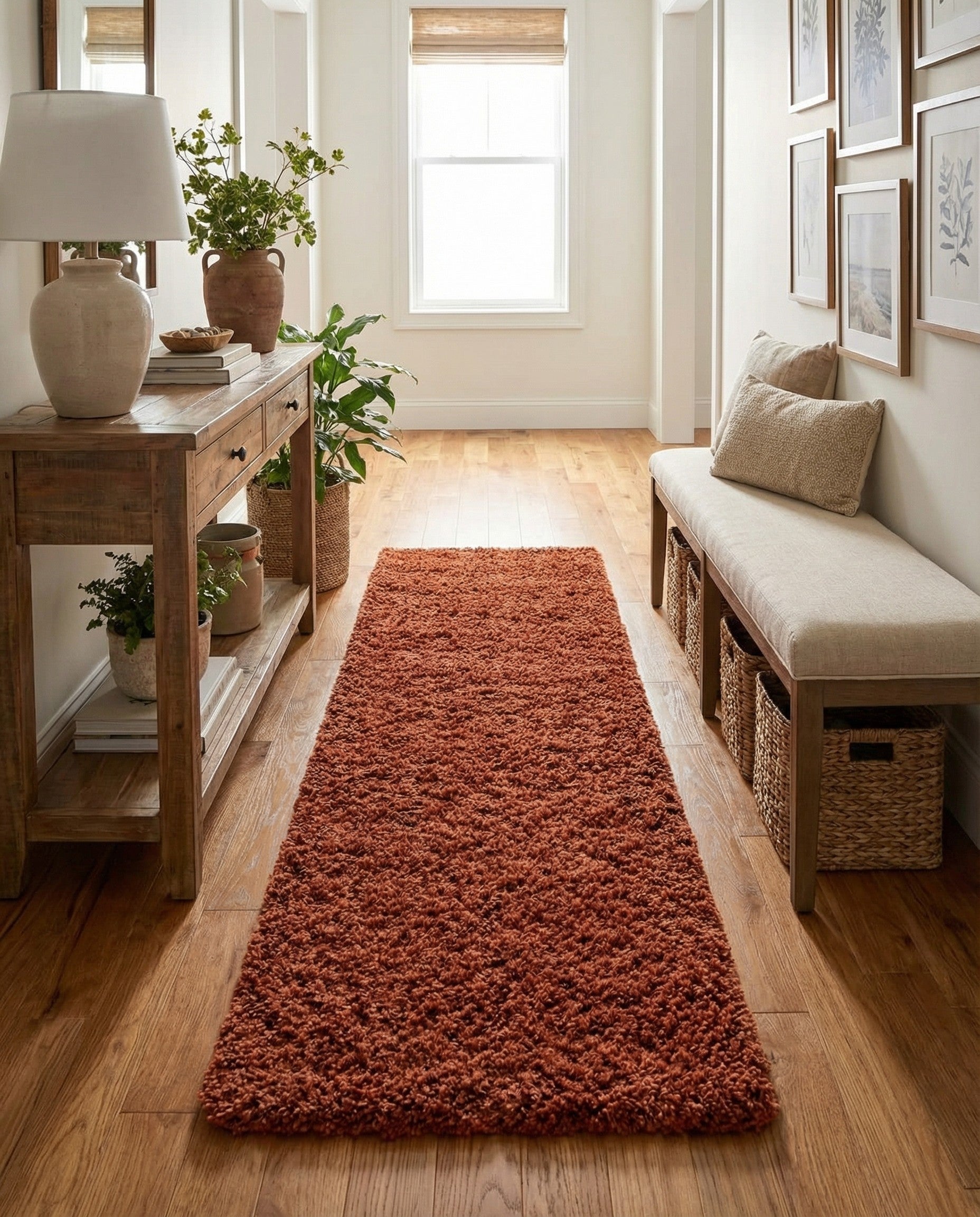  2' x 6' Solid Shag Runner Rug