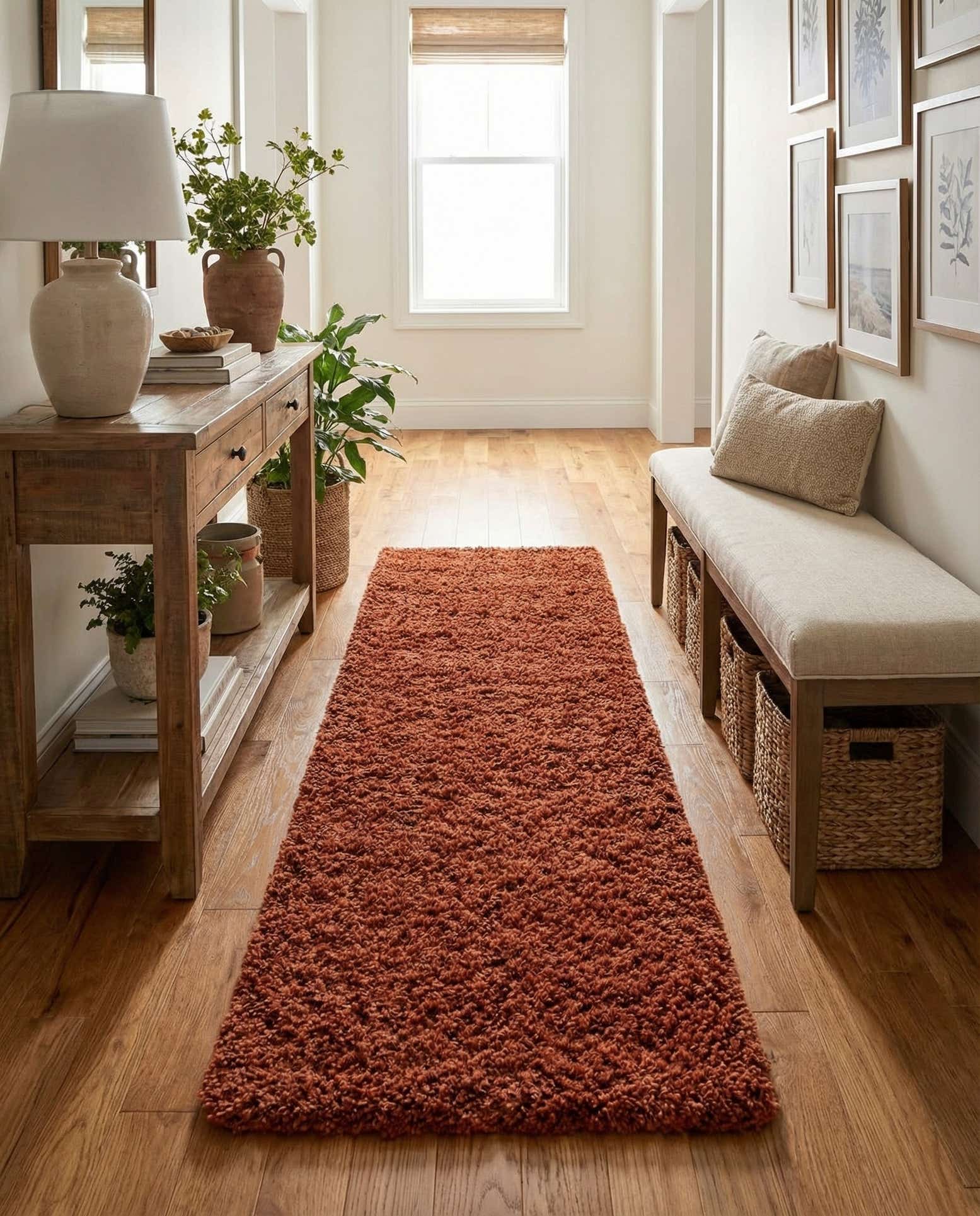 60cm x 185cm Solid Shag Läufer Teppich