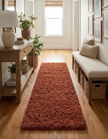 2' x 6' Solid Shag Runner Rug