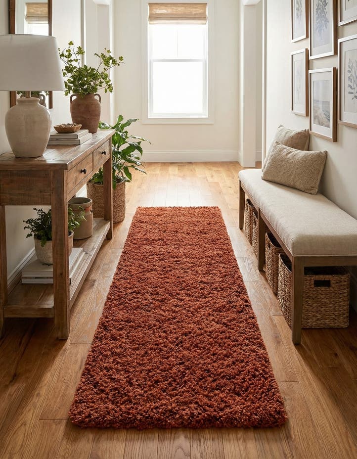 2' x 6' Solid Shag Runner Rug