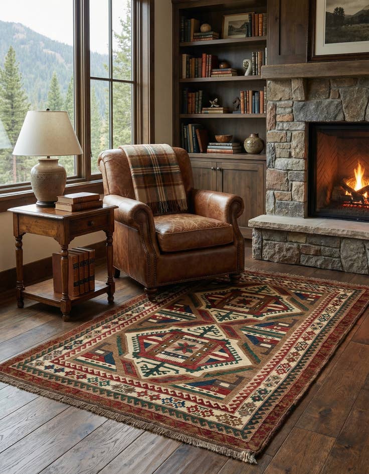 Detail image of 4' 9 x 7' Kars Wool Rug