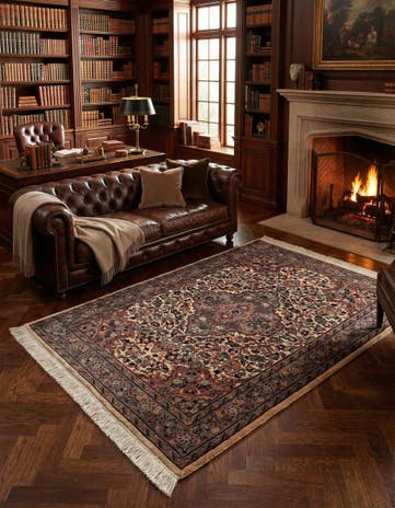 4' 3 x 6' 3 Hand Knotted Bokhara Oriental Wool Rug