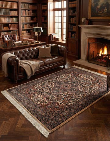 4' 3 x 6' 3 Hand Knotted Bokhara Oriental Wool Rug