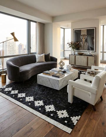 8' 2 x 10' Cowhide Stocks Rug